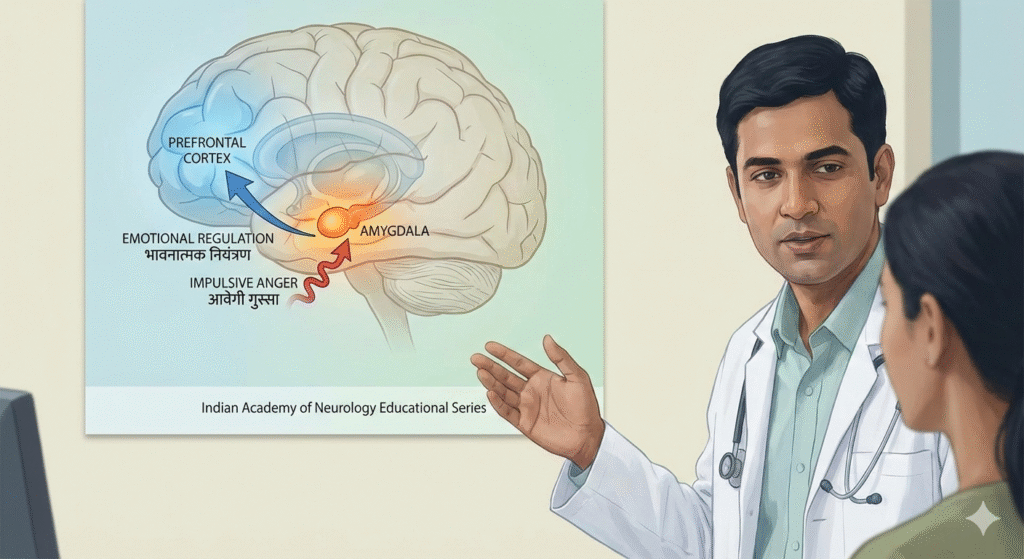 Neurobiology of anger involving the amygdala and prefrontal cortex