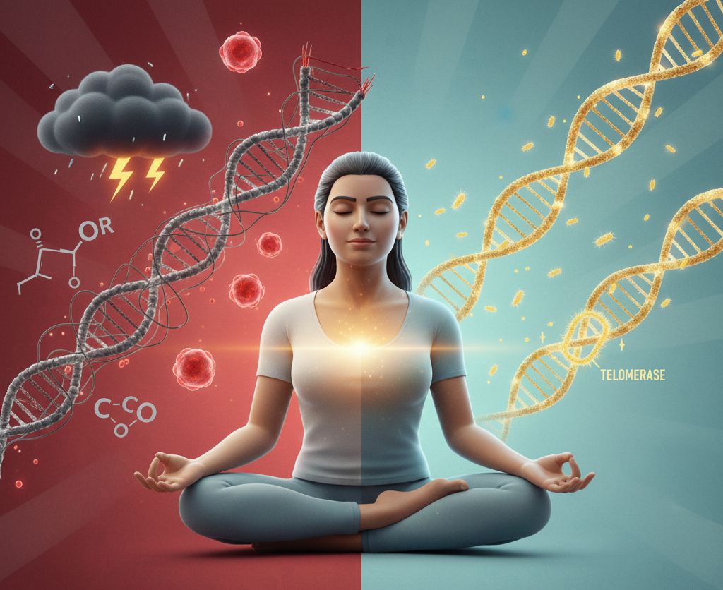 “How chronic stress affects DNA and aging at the cellular level”